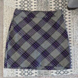 Ann Taylor Loft Plaid Wool Blend Skirt size 8